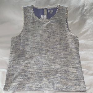 J Crew Textured Tank Top with Scalloped Trim